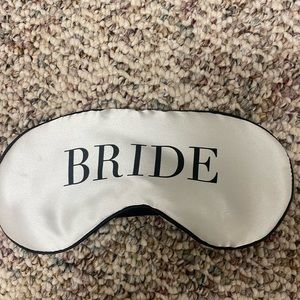 Black and white bride sleep mask